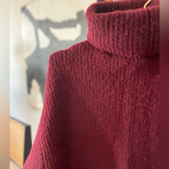 Zara Ribbed Oversized Knit Sweater in Cranberry - Picture 3 of 4